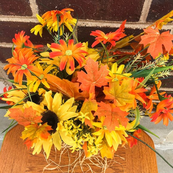 Flower Bunch In 9" Glass Vase - Picture 2 of 5